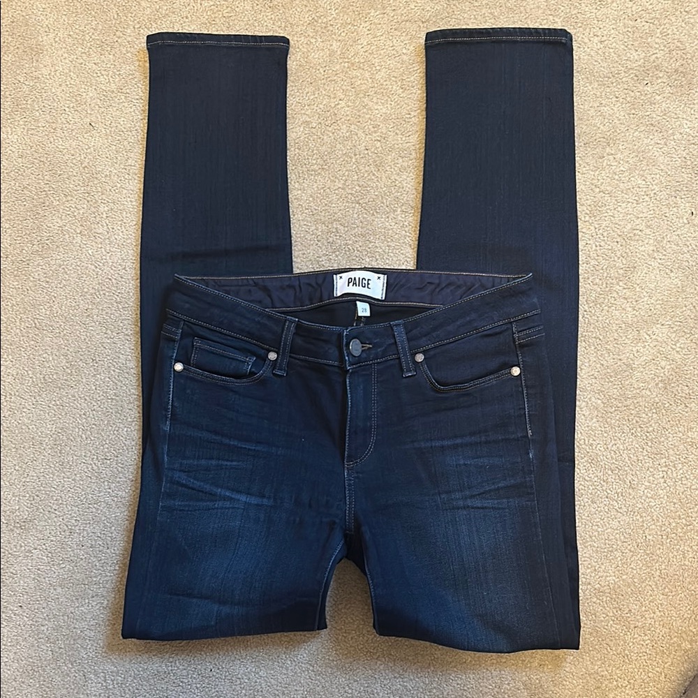 Paige Women's Dark Blue Jeans Skyline Skinny Sz 28